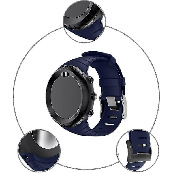 Suunto Core Rem, Erstatningsklokkereim i Gummi For Suunto Core Ss014993000. F1201 midnight blue