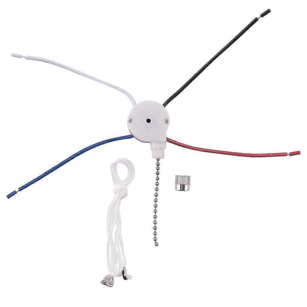 Loftventilator Switch Kit 3 Hastigheder 4 Ledninger, Ventilator Switch Lynlås Hastighedskontrol Switch, ZE-208S Træk Wire Swi