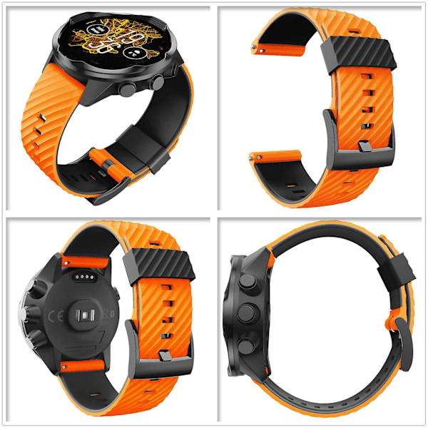 Silikone Armbånd Rem til Suunto 7 9 Baro D5 Anti-ridse Rem Loop-Armbånd Black B