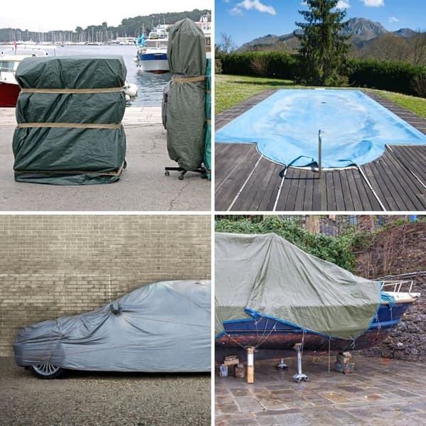 Grå beskyttelsespresenning 2x3m 200g/m² Polyethylen UV- og rivefast til havebyggeplads C