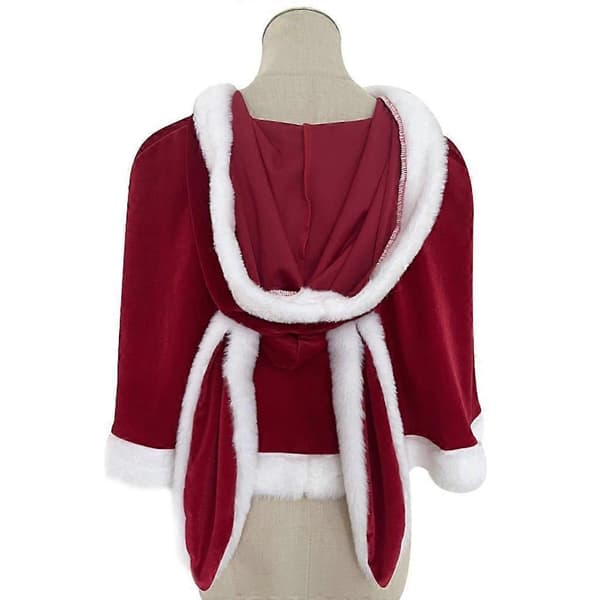 Julekapper med kaninører til Halloween, jul, bryllupskostume Long cloak