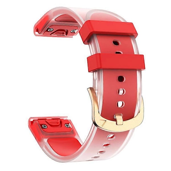Kompatibel med Garmin Fenix 7S QuickFit 20mm Transparent Design Klockarmband Justerbart Silikonband Red