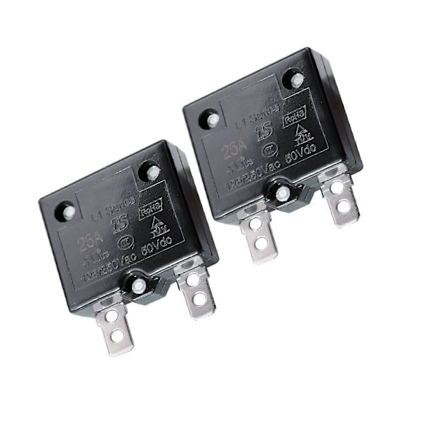 2st 10A Automatisk Termisk Strömbrytare Termiskt Överbelastningsskydd 10amp L2 Serie 125-250v Ac 50v Dc Automatisk Återställningsrelä Säkring Termisk Brytare Cir 25A