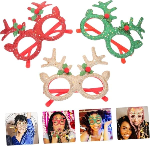 3 st julglasögonbågar för festdekoration Kreativa glasögon