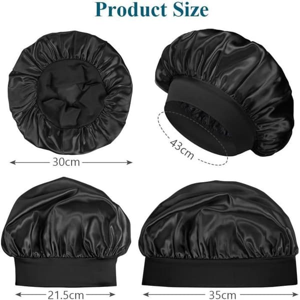 Satin Nathue - Pakke med 2 eller 4 - Justerbar Elastik - Polyester og Nylon - Hårpleje