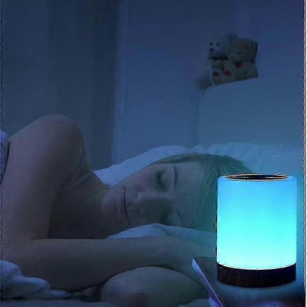 Berørings Bordlampe, Dimbar Nattbordslampe Med Varmt Hvitt Lys