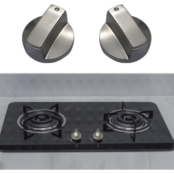 Sæt med 4 metalgaskomfurknapper. Kompatibel med 6 mm diameter aksler. Højkvalitets zinklegering. Nem udskiftning.
