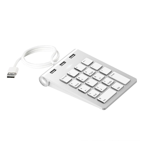 Kannettava USB-numeronäppäimistö, ulkoinen numeronäppäimistö 3 USB 2.0 -portilla iMacille, MacBook Airille, MacBook Prolle, MacBookille, Mac Minille, PC:lle ja kannettaville tietokoneille