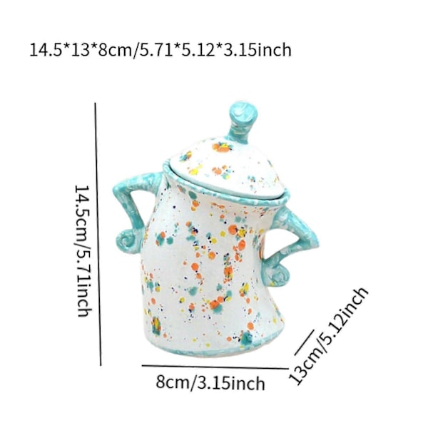 Attitude-Astia Söpö Teekannu Asenteella Olohuoneen Hääkeittiöön Keltainen Light Blue 14.5cmx13cmx8cm