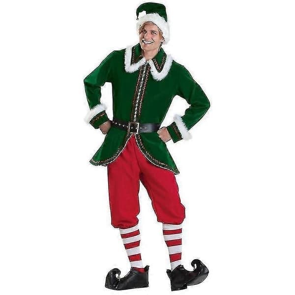 Mænds Nisse Julemandskostume Deluxe Sæt Cosplay Kostume/YY