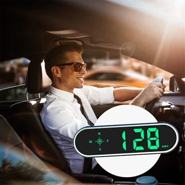 GPS Hastighetsmätare HUD Universal Bil Head Up Display med Kompass Överhastighetslarm Alla Fordon