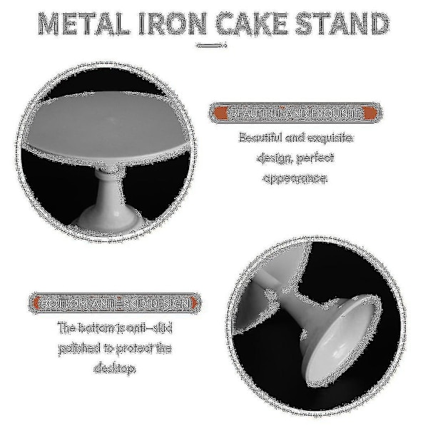 Tårtställ i metall, runt piedestal, dessertställ, cupcake-ställ, bakverk, vit födelsedag Vi