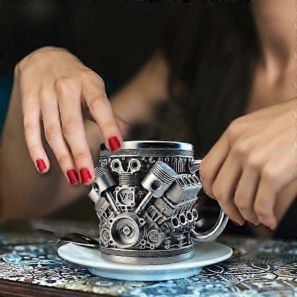 V8 Motorer Rostfritt Stål Mugg, Personlig V Rostfritt Stål Kaffemugg V8