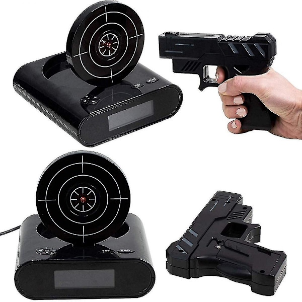 Target Väckarklocka, Kreativ Pistolskytte Alarm Personlig 12 Timmars Digital Display För Tunga Sovmorgnar, Nyhetspresent För Pojkar Flickor (svart-fa