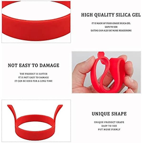 4 stk silikon eggeringer, rund eggeringform non-stick stekt eggering eggekokeringer varmebestandige pannekakeringer for stekepanne perfekt steking