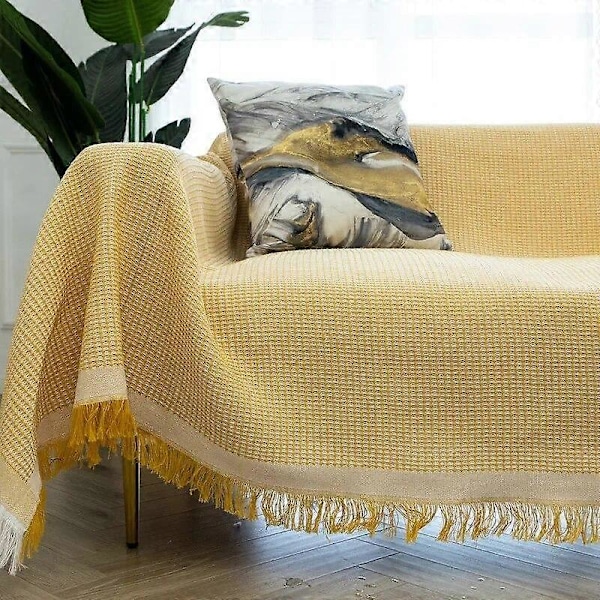 Sofföverdrag Filt Vävda Handdukar för Vardagsrum Möbeldekor Tapestry Sofföverdrag khaki 90x240cm