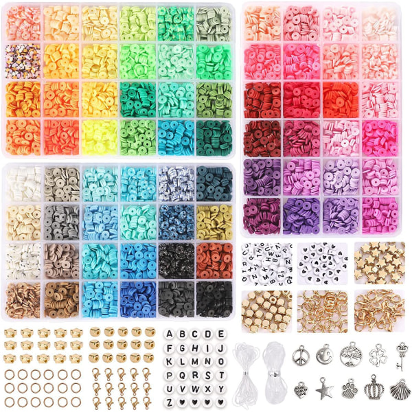 48-färger mjuk keramik piece set box lerpärlor DIY smycken tillbehör handgjorda armband pärlor 108 colors