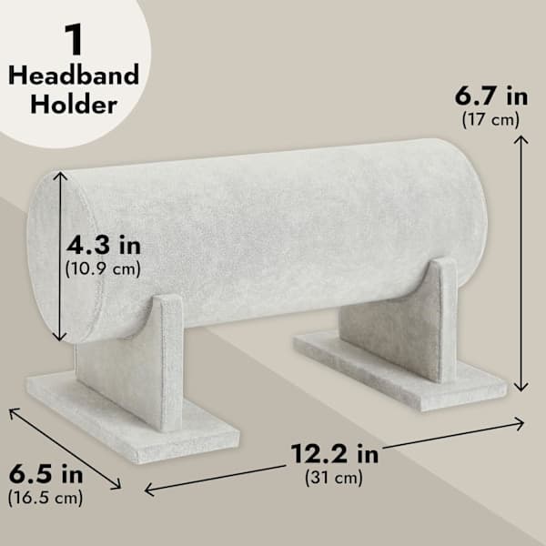Grått Sammet Hårbandshållare/Smyckesorganisator, 30,5 x 18 cm