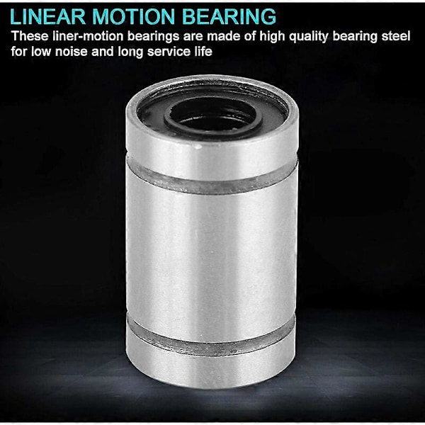 8 Pakke LM6UU 6mm Lineære Bevegelses Kulelager Foringer for 3D Printer CNC Deler, Laget av Høykvalitets Stål for Lavt Støynivå og Lang Levetid