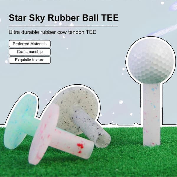 Gummigolftees Slitstark Unik Textur Kompakt Storlek Premium Inomhus Utomhus Träning Golftee Grey