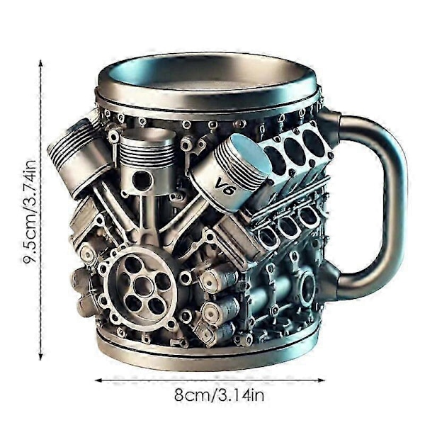 V8 Motorer Rostfritt Stål Mugg, Personlig V Rostfritt Stål Kaffemugg V8