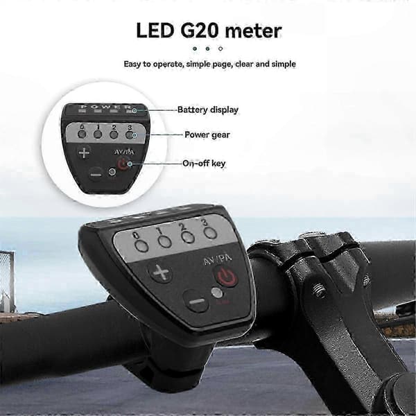 Ebike LED-display kontrollpanel med 36V-48V spenning og vanntett 5-pinners kontakt