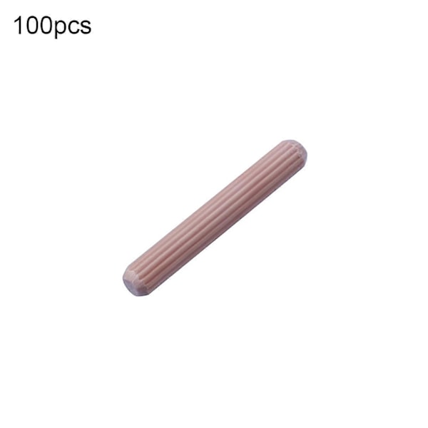 100 stk. 6/8/10 mm Tredybler Rillede Solid Konstruksjon Trebearbeiding Massivt Tre Fasfasede Runde Sporede Plugger for Håndverk Mengxi 6mm