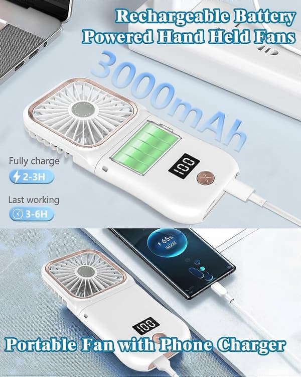 Håndholdt bærbar ventilator, Mini USB håndholdt ventilator til køling, Lille elektrisk genopladelig ventilator til børn