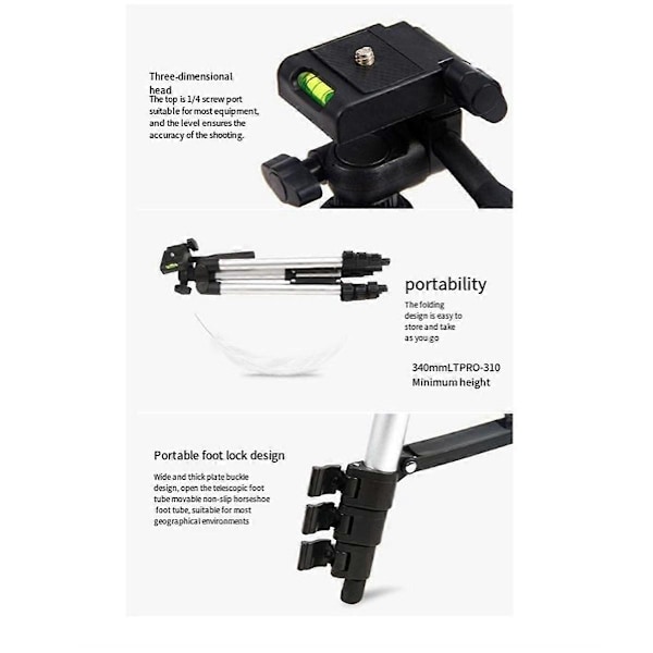 Laser Niveau Stativ Justerbar Højde Stativ Beslag Stativ Stand Beslag Laser Niveau Stativ Adapter Nivellering