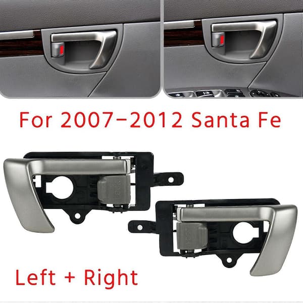 4x Innvendig dørhåndtak for 2007-2012 Hyundai Santa Fe med grått håndtak