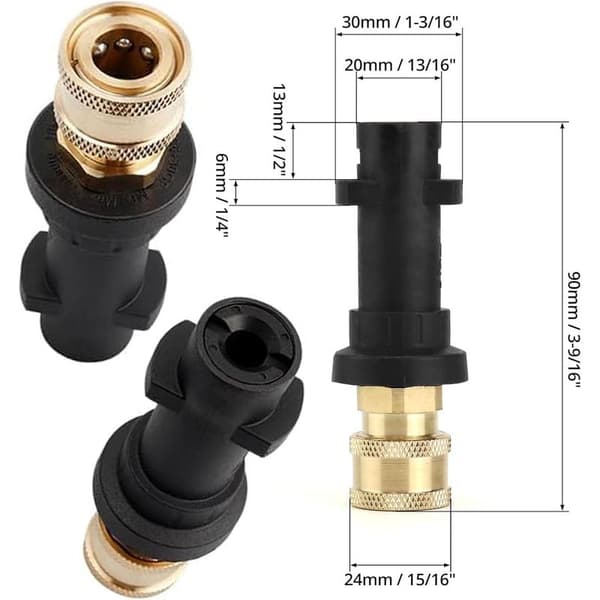 Set med 2 högtryckstvättspistoladaptrar med 1/4\" snabbkoppling, kompatibel med Karcher/Kärcher K-serien K2, K3, K4, K5, K6