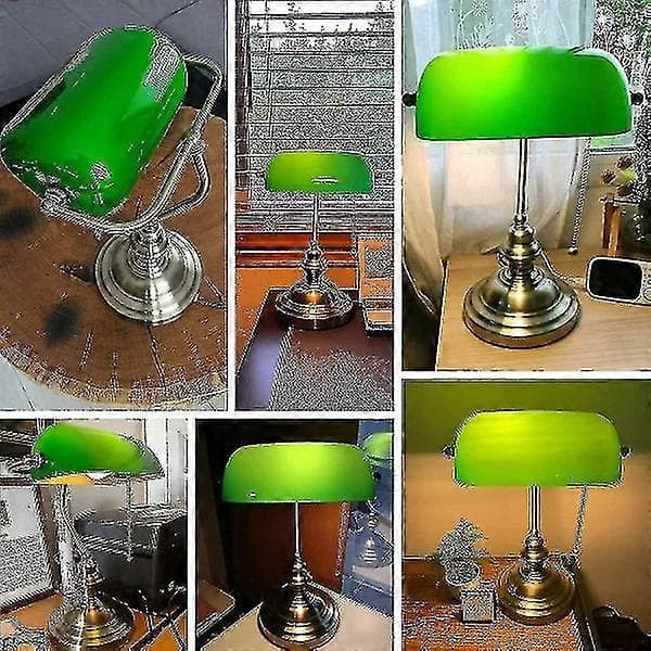Glas Bankers bordlampe med lynlåsforbindelse (grøn) - Perfekt