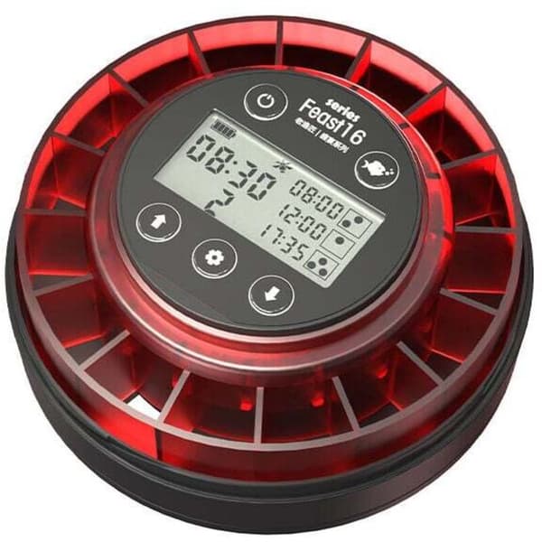 Automatisk akvariefiskefoderautomat, automatisk foderdispenser med timer, genopladelig timer, med USB-kabel, LCD-skærm - TREETALK