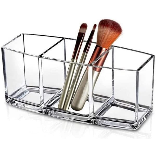 2-delt makeup-organizer, kosmetikboks, makeup-organizer med 3 rum til makeup, kosmetik og skønhedsprodukter