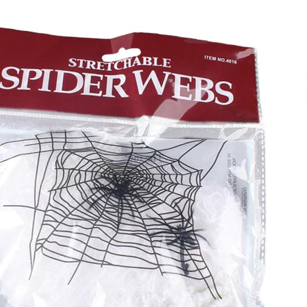 2025 Super Praktisk Edderkoppespind, Super Strækbart Spindelvæv, Halloween Edderkoppespind - 100 gram 100 edderkopper White