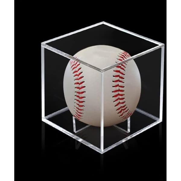 Akryl baseballutstillingsstativ for en 8 x 8 x 8 cm boks