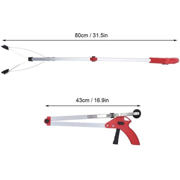 Multifunktionel affaldsgriber, 80 cm, lavet af aluminiumslegering, letvægts, udtrækkelig, til opsamling af nedfaldne blade eller affald