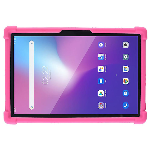 Tablettikotelo Blackview Tab 12:lle, iskunkestävä silikoni+PC-suojakuori jalustalla Rose