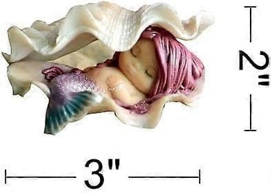 Miniatyr Trädgård Sjöjungfru Fe Statyer - Dröm Sjöjungfru Dream Mermaid in Shell