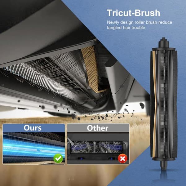Robot Kit - 1 TriCut Børste, 6 Poser, 2 Filtre, 4 Moppepuder - Til Dreame L10s X30 Mova E