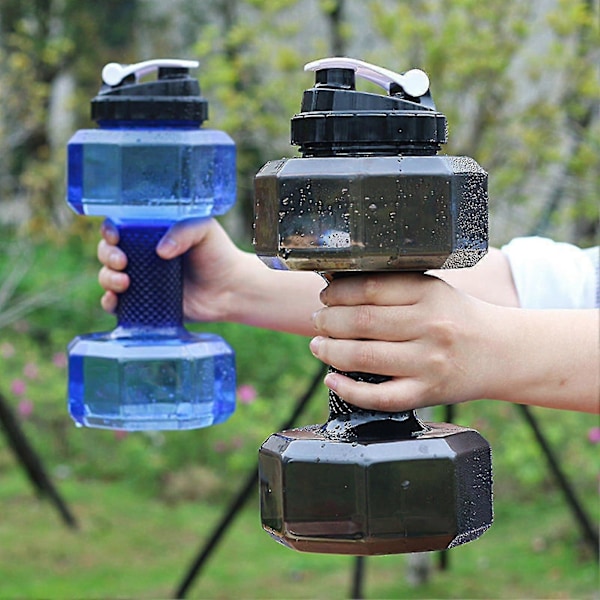 Dumbbell-formet Vandflaske Stor Kapacitet Plastik Bærbar Sports Vandflaske Red 2.2L