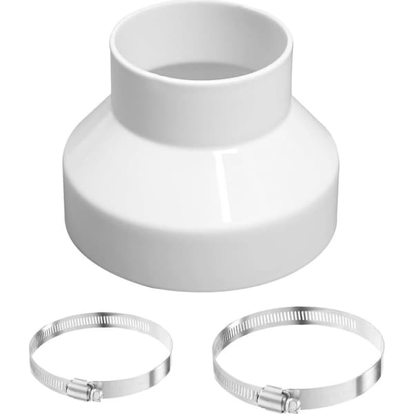 150-100 mm kanalreduktion, rørreducerende forbindelse med spændebånd i rustfrit stål (91-114 mm, 141-165 mm)