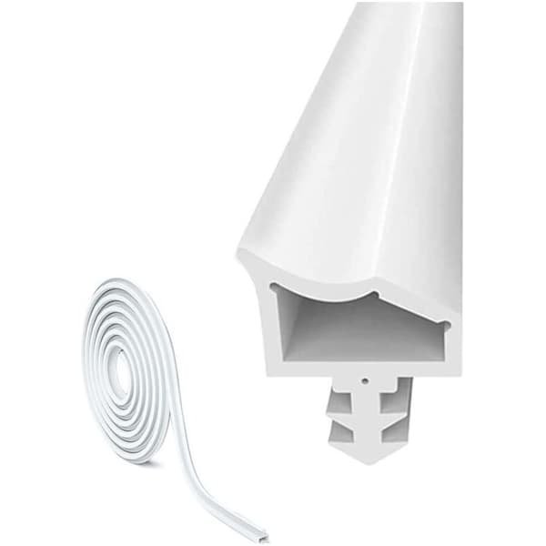 Gummidörrtätning, 10M, Brus- och Dammblockerande, 4mm Spårbredd, 7mm Spårdjup, 12mm Spårkrök (Vit)