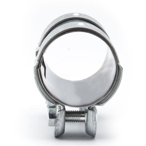 50 mm eksosrørkobling i rustfritt stål - universalklemme med 2 eksosklemmer (50 mm diameter / 95 mm lengde)