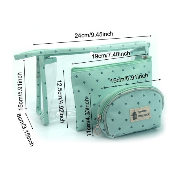 PVC Kosmetikpose Tryk Makeup Pouch GRÅ grå grey