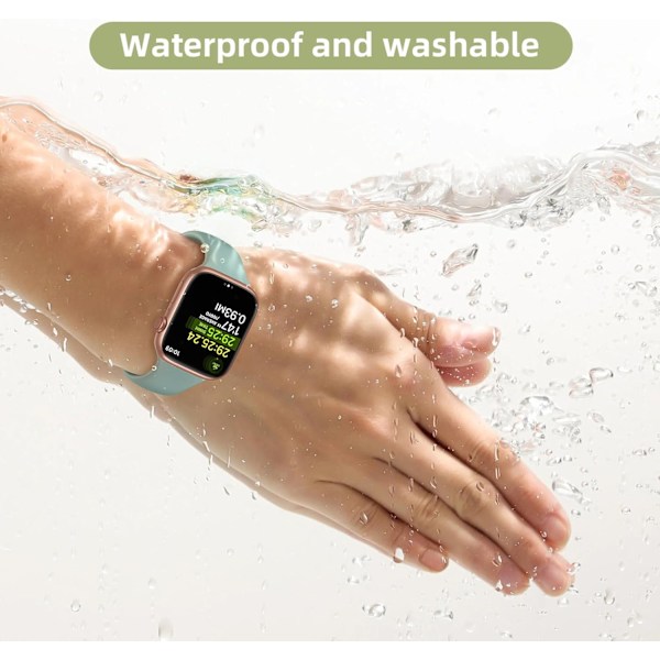 2-pakks Sportstropper Kompatibel med Apple Watch-stropper for Kvinner og Menn, Oppgradert Myk Silikonstropp Erstatning for iWatch-serier Black/Starlight 42/44/45/49mm