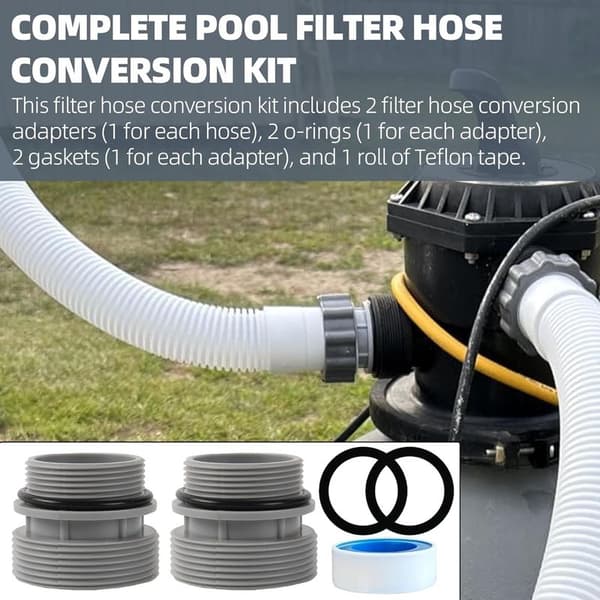 2-delt poolslangeadaptere 4560 poolpumpe monteringssæt til 40 mm til 1 1/2 tomme slangeforbindelse kompatibel med swimmingpools