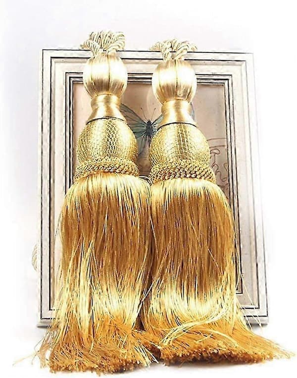 1 par kvast gardinbind Home Decor gardin kugle kvast reb spænde (guld)