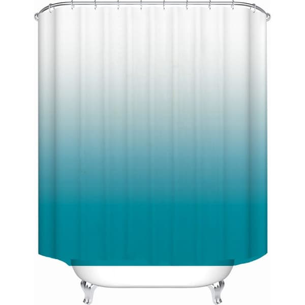 Vandtæt og vaskbart anti-skimmel badeforhæng af polyesterstof, 150 x 180 cm, med badeforhængsringe