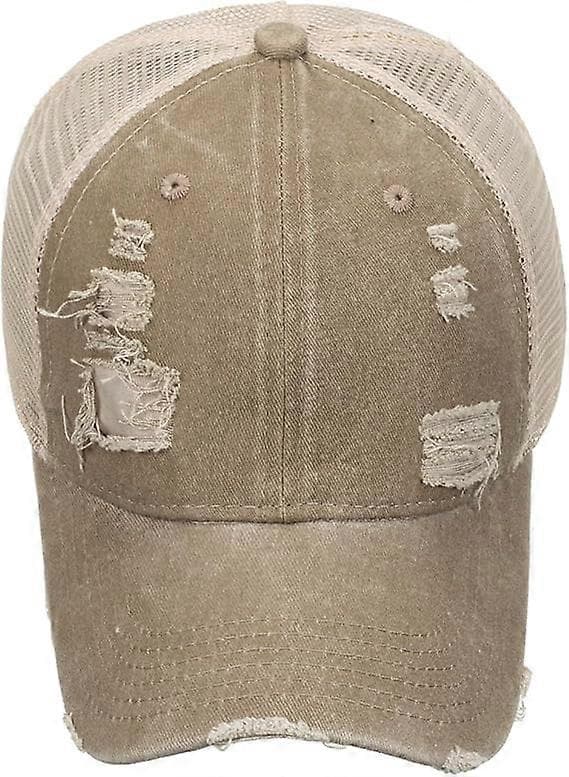 Baseball Cap Sommer Dame Baseball Cap Åndbar Solhat Fritidshat Sommer Baseball, Khaki